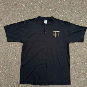 Vintage 90s Marantz Audio Logo Henley Polo Shirt Fruit of the Loom Lofteez Large